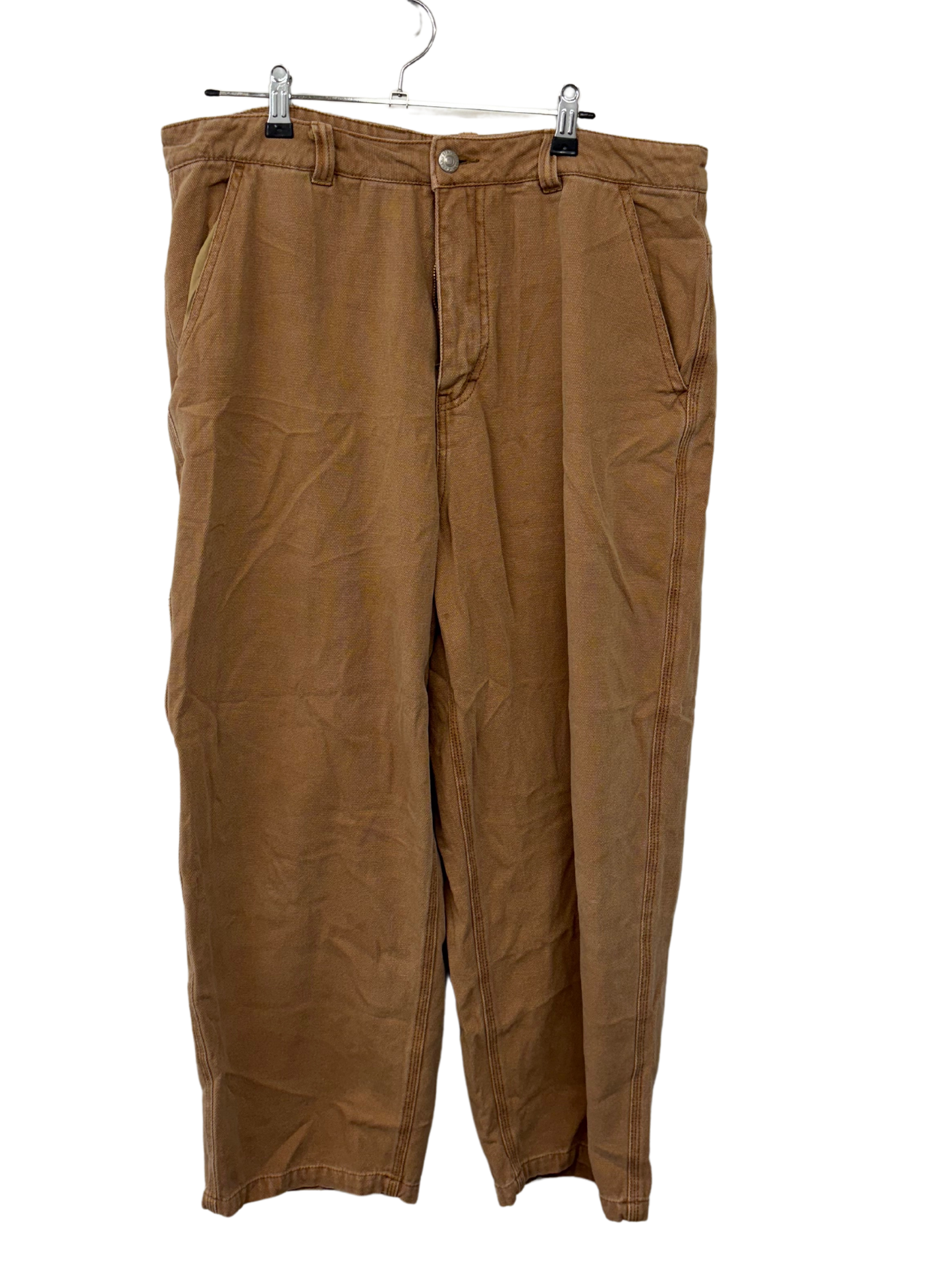 Tan Highwaisted Carpenter Wide Leg Pants