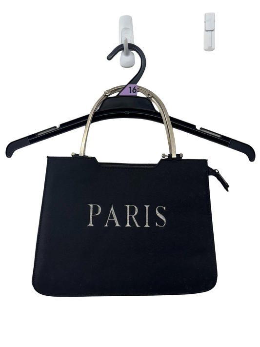 Vintage Black Handbag with 'Paris' Logo