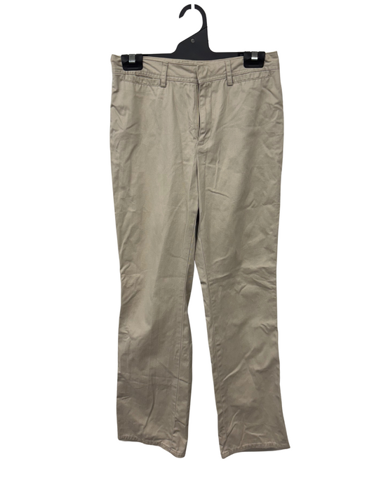 00s Beige Low-Rise Straight Leg Pants