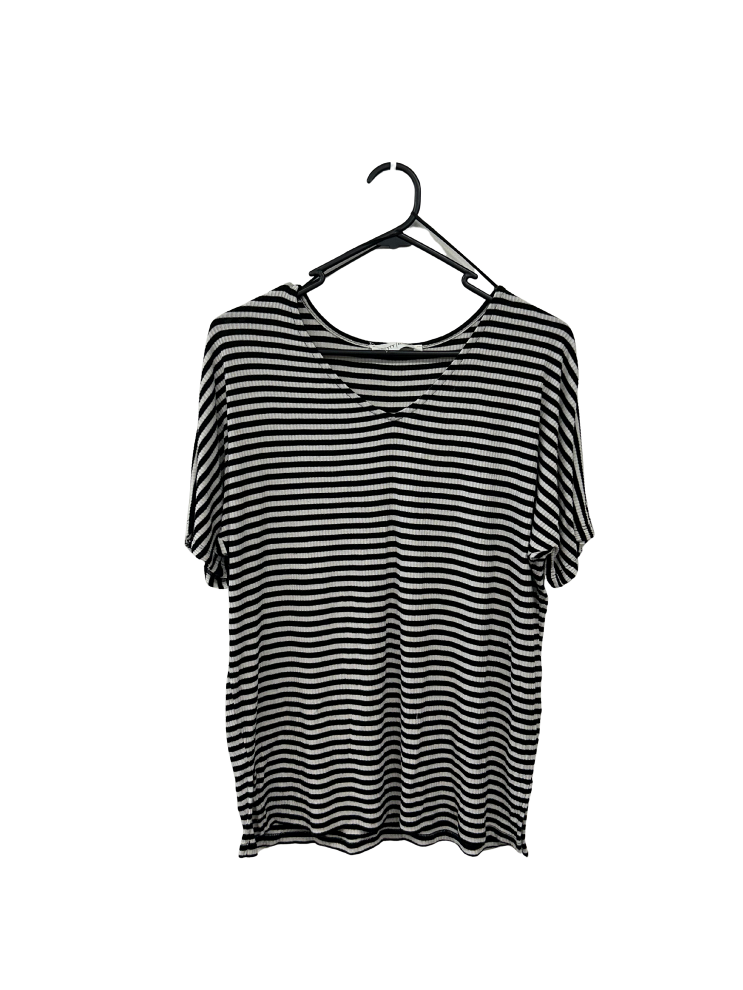 Black & White Striped Relaxed T-Shirt