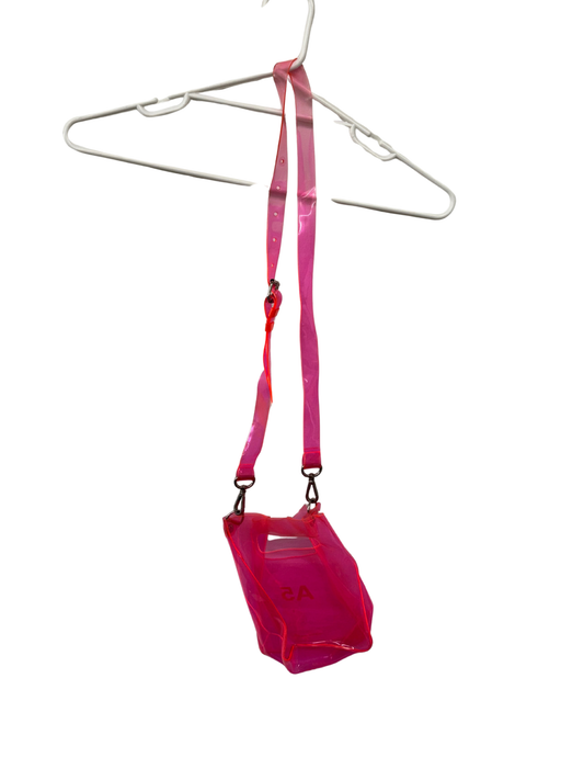 Clear Fluoro Pink Bag with Long Strap