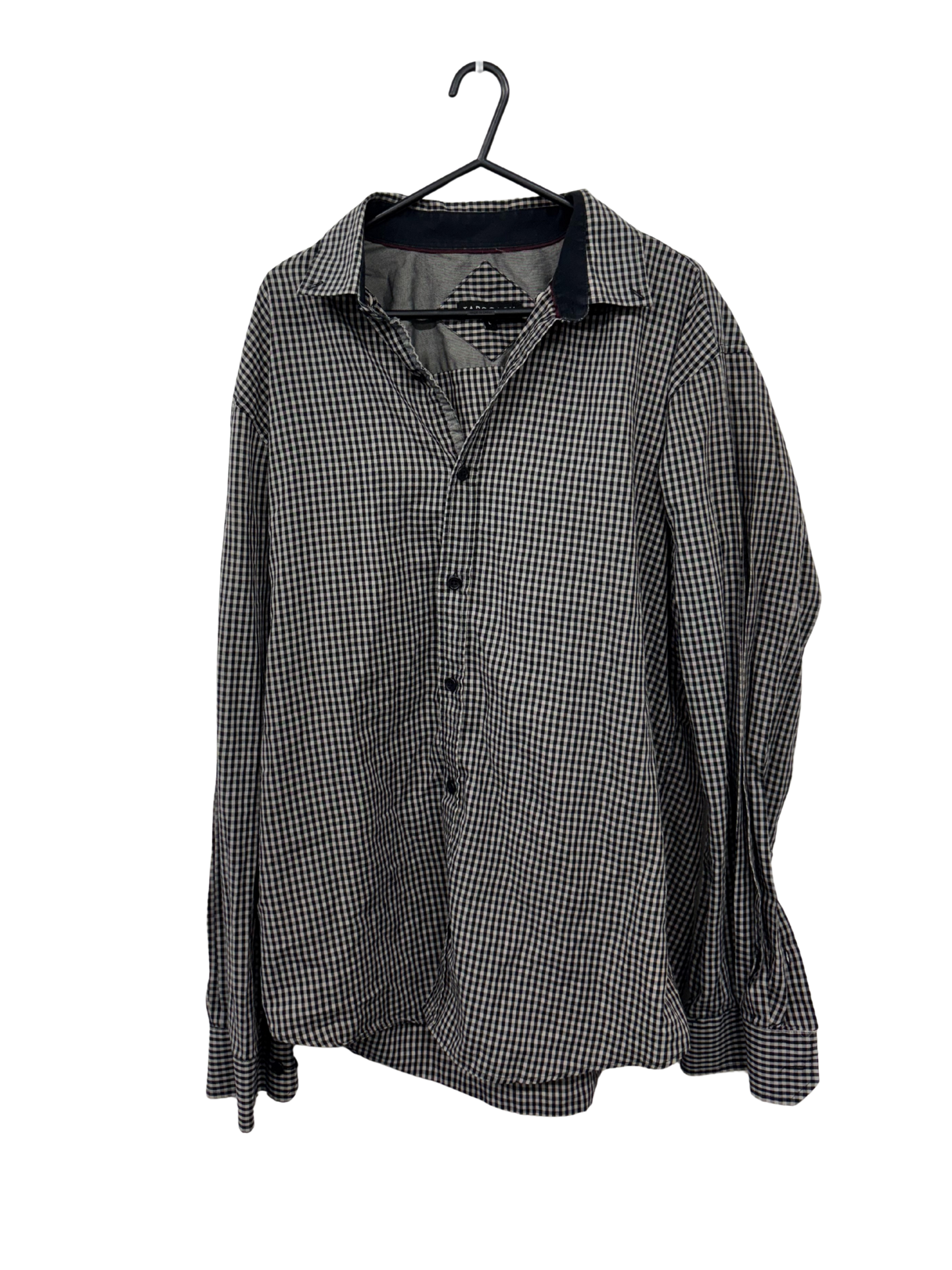 Black & White Checkered Long Sleeve Button Up Shirt