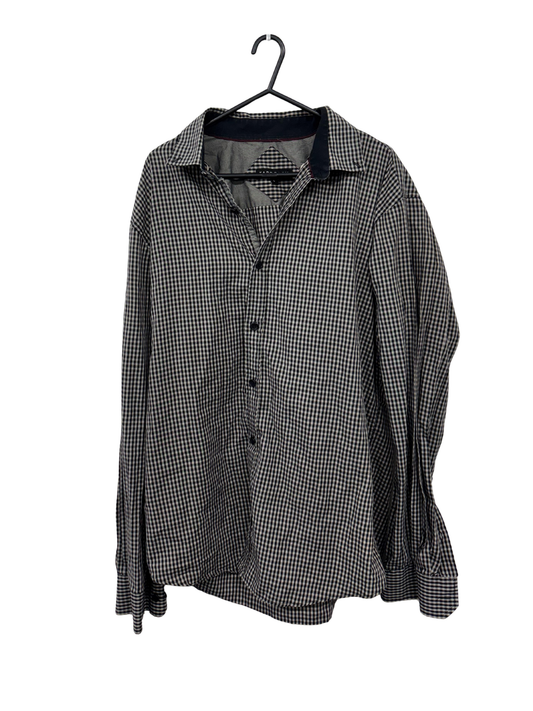 Black & White Checkered Long Sleeve Button Up Shirt