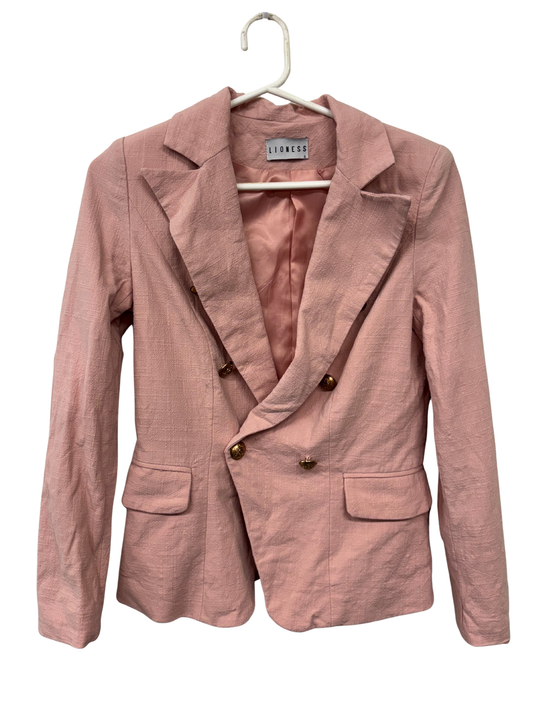 Pink Blazer Jacket with Gold Buttons