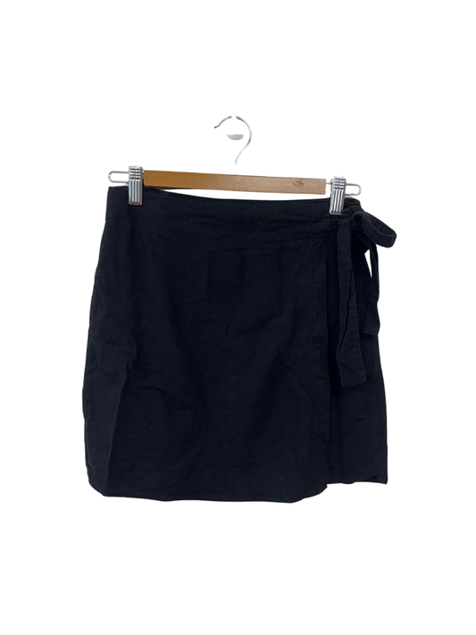 Black Wrap Mini Skirt