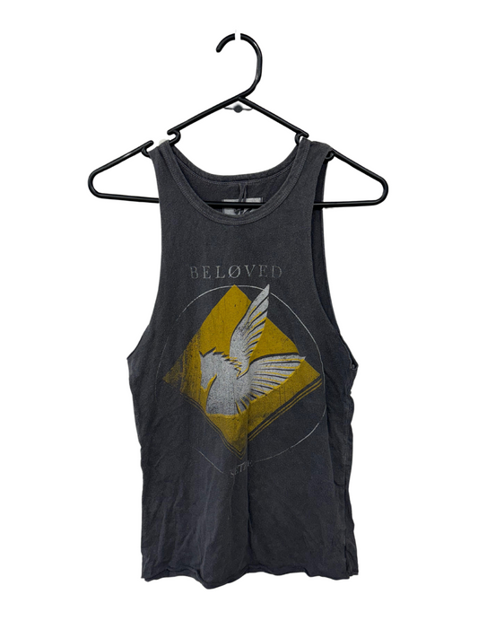 Grey Singlet Top with Yellow & White Winged Horse Logo