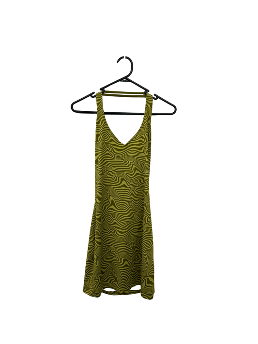 Green Two Tone Swirl Mini Dress
