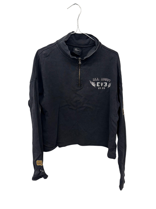 Dark Grey Quarter Zip Long Sleeve Top