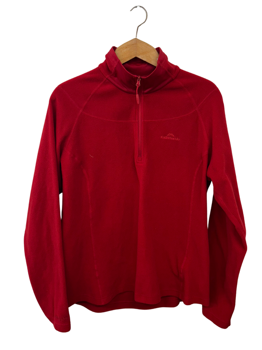 Red Fleecy Quarter Zip Top