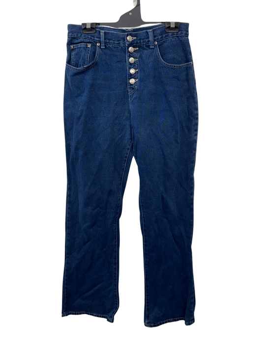 90s Dark Blue Button Fly Bootcut Highwaisted Jeans