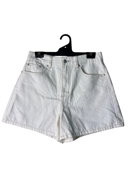 White Highwaisted Denim Shorts