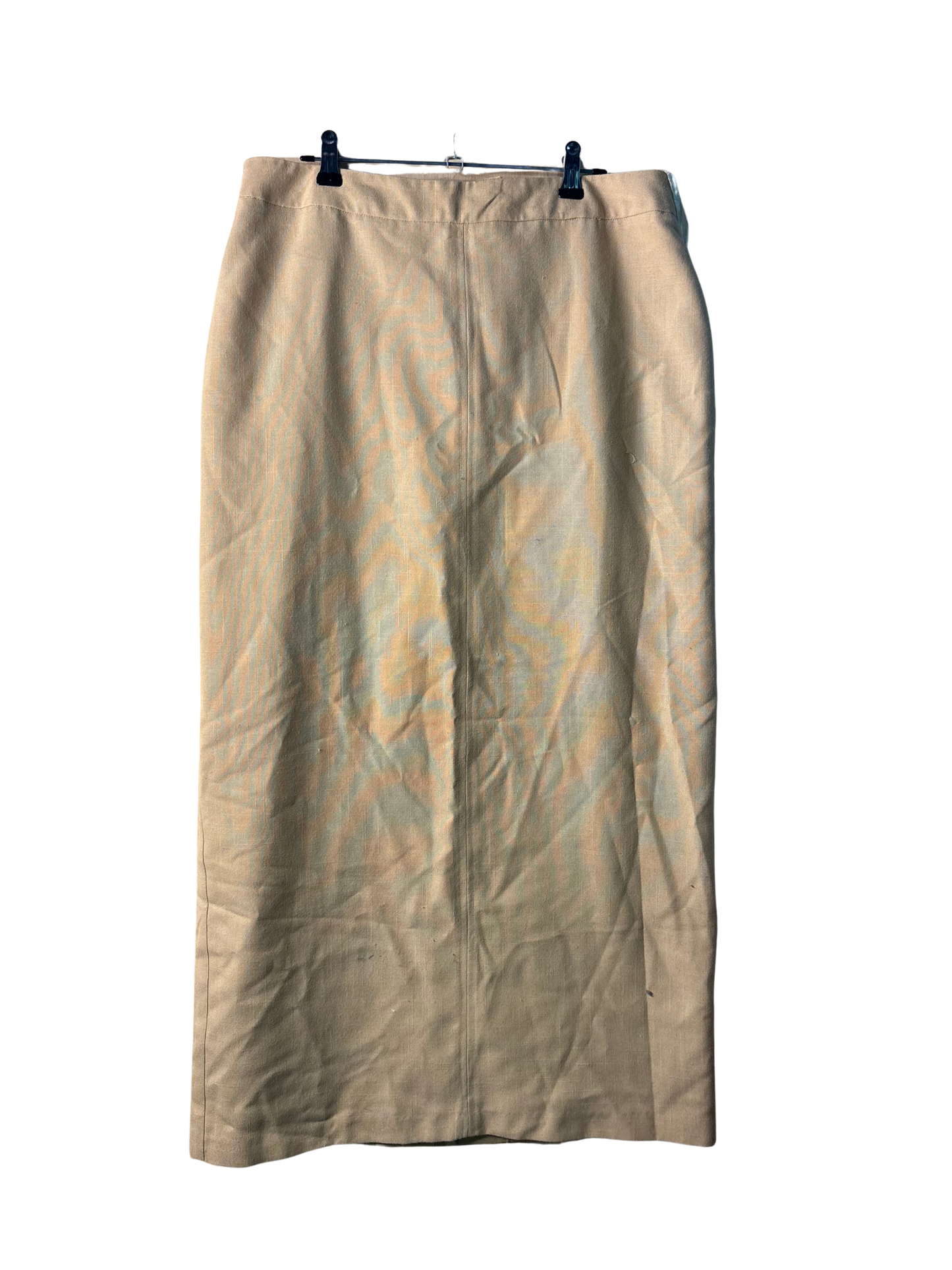 Vintage Light Yellow Midi Pencil Skirt