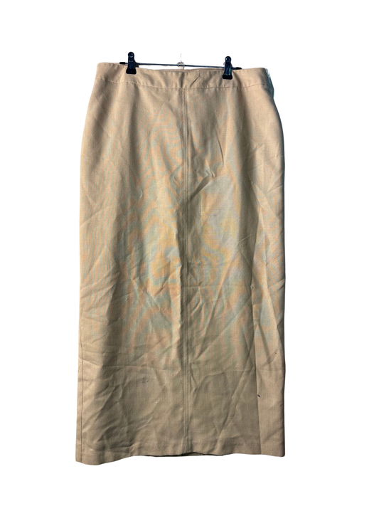 Vintage Light Yellow Midi Pencil Skirt