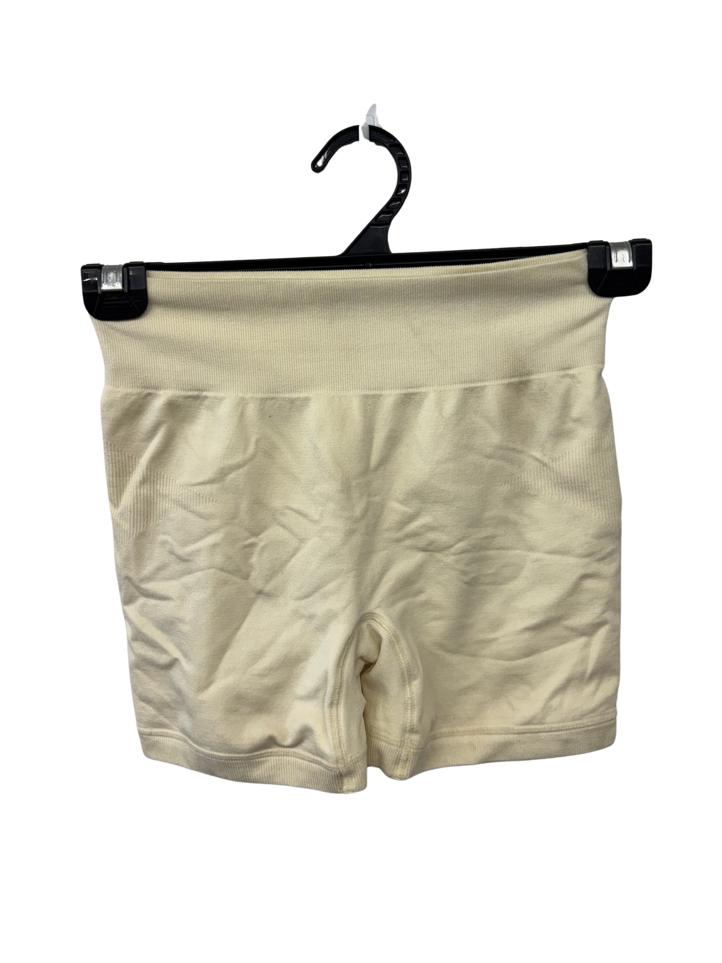 Cream Activewear Shorts with 'Butt-Lift'