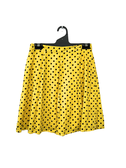 Yellow & Black Polka Dot Mini Skirt
