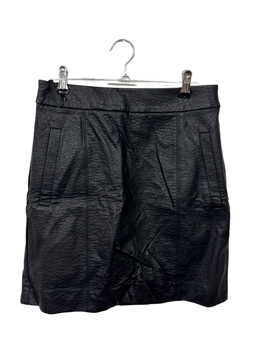 Black Faux Leather Short Skirt