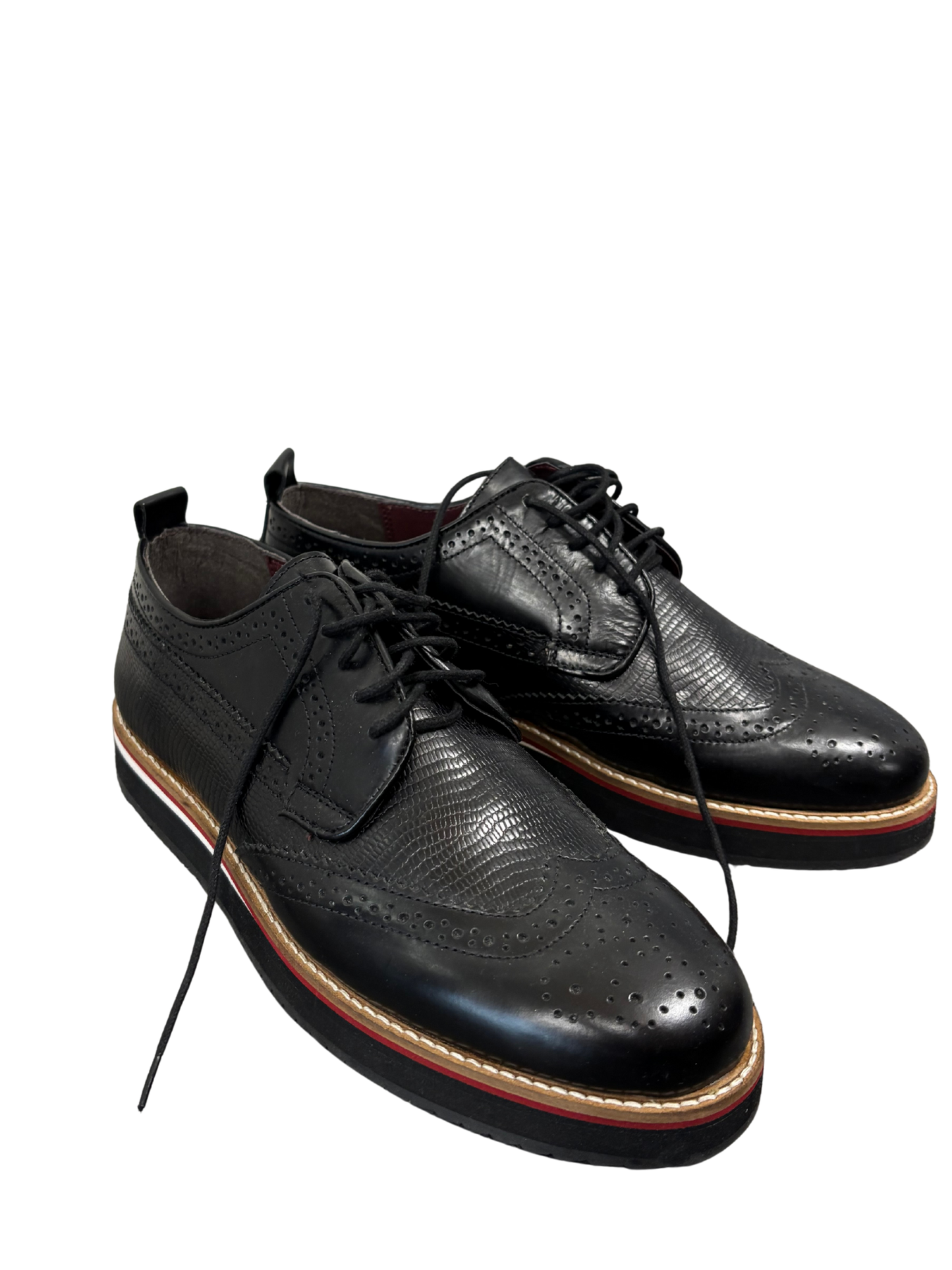 Black Laceup Flatform Brogues