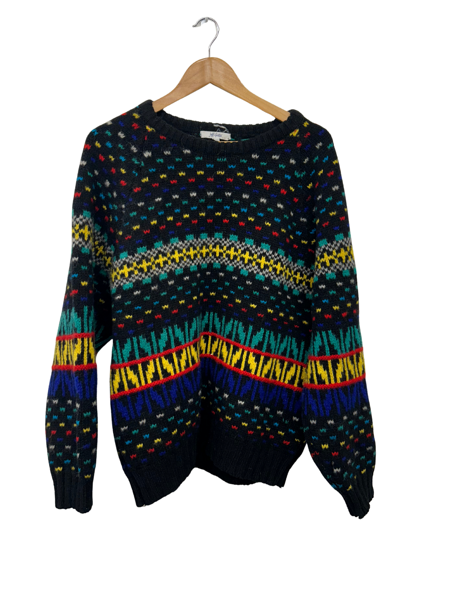 Vintage Black & Multicolour Patterned Sweater