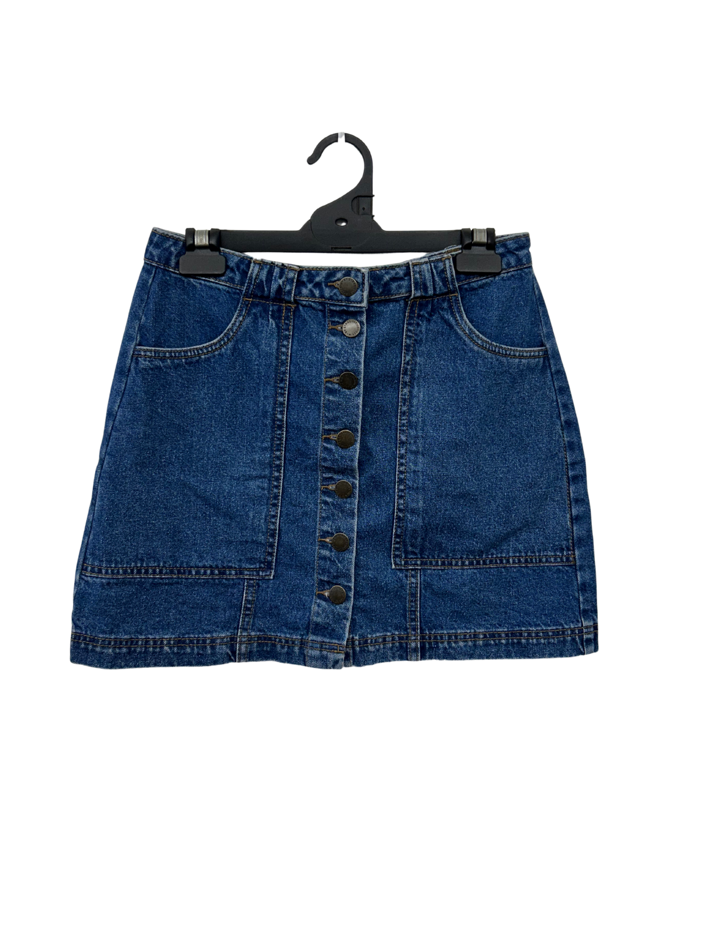 Blue Button Up Denim Mini Skirt