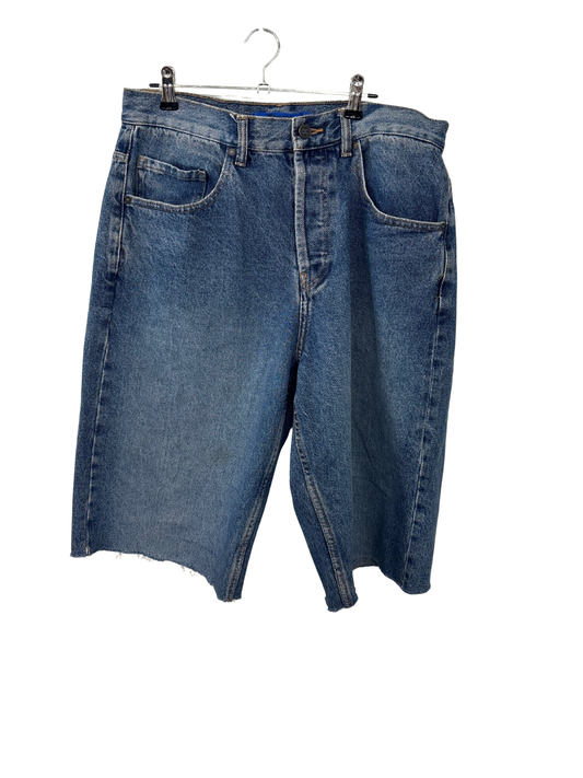 Blue Raw Hem Jorts