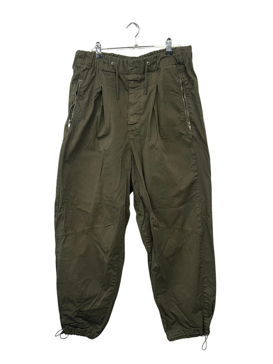 Green Barrel Leg Cargo Pants