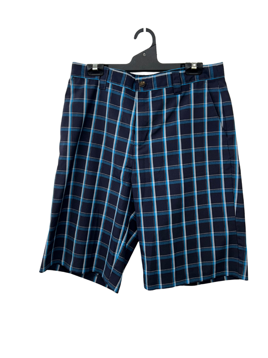 Navy, Blue & White Plaid Shorts