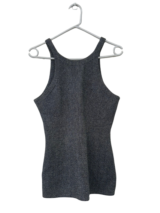 Navy Textured Strappy Tank Top