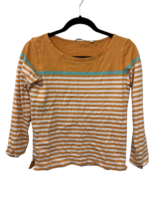 Orange, White Striped Long Sleeve Top