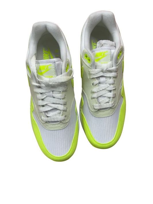 White & Fluoro Yellow 'Air Max' Sneakers