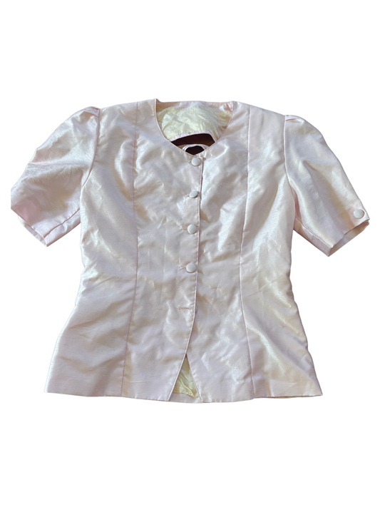 80s Light Pink Suit Top with Back Cutout Detail
