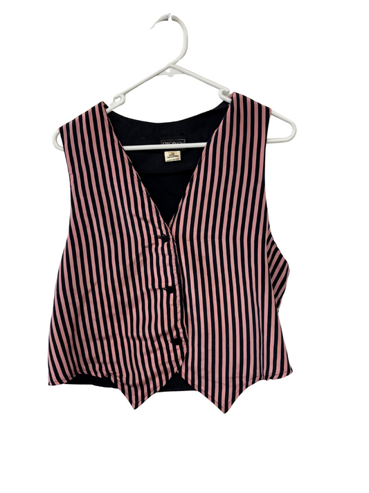 Vintage Pink & Black Stripe Vest Top