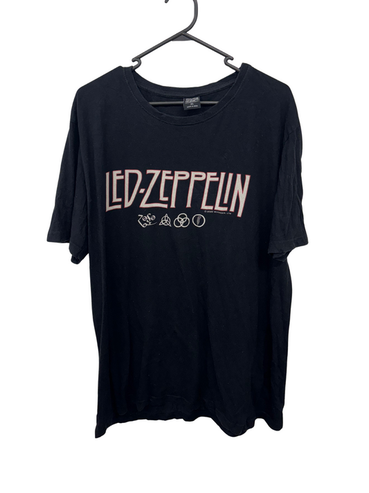 Black Short Sleeve T Shirt with White & Red Logo