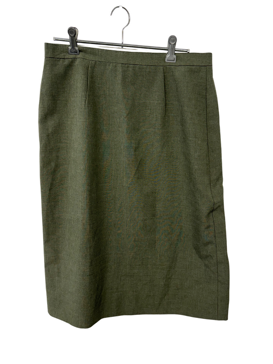 Vintage Khaki Wiggle Knee Length Skirt