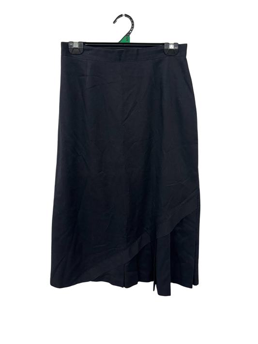 Vintage Black Midi Skirt with Pleat