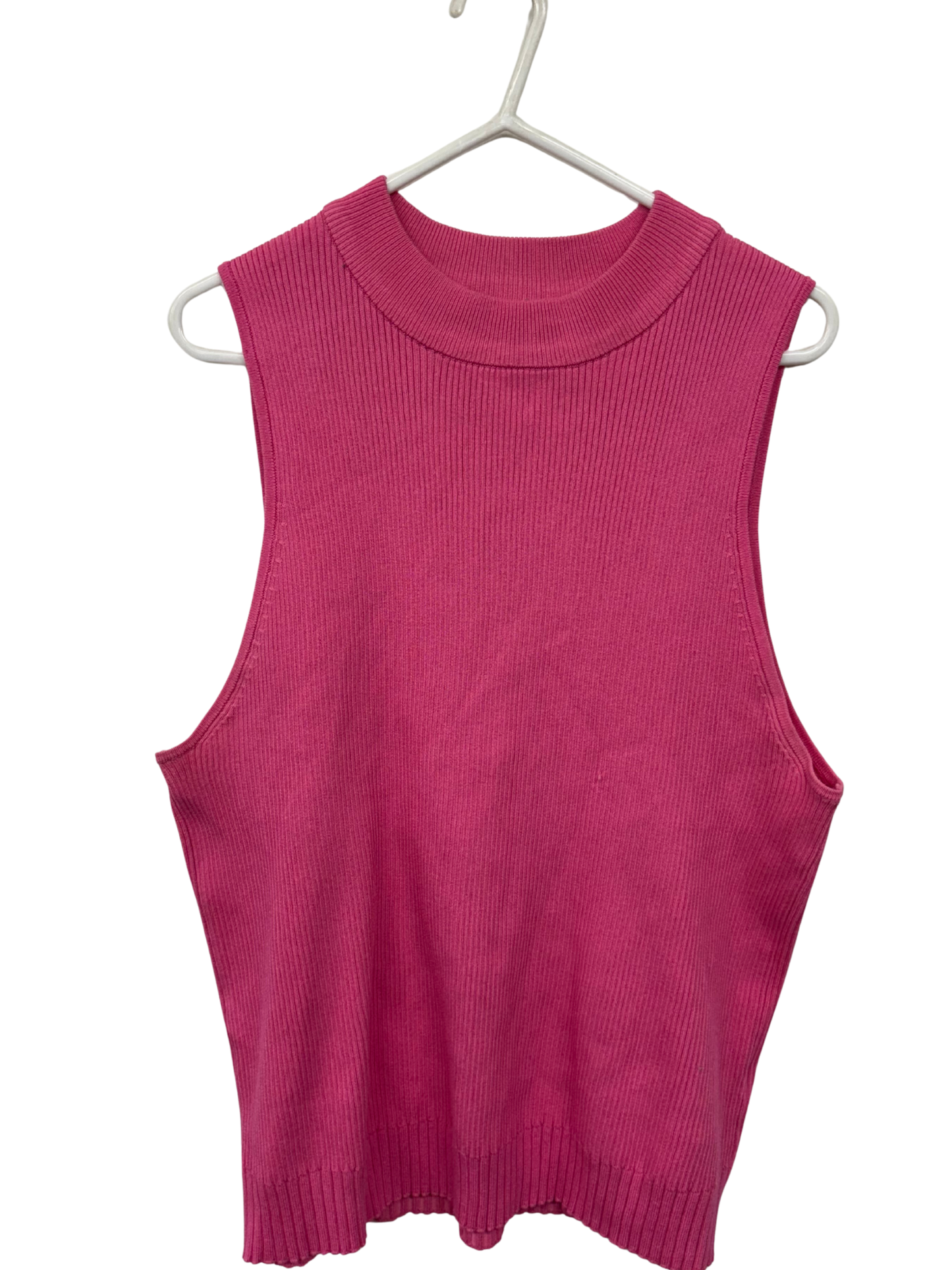 Pink Sleeveless Ribbed Top