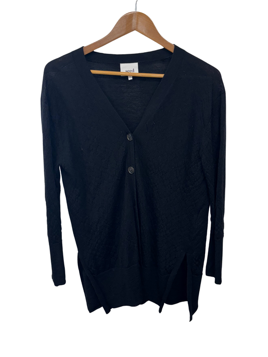 Black Textured Cardigan