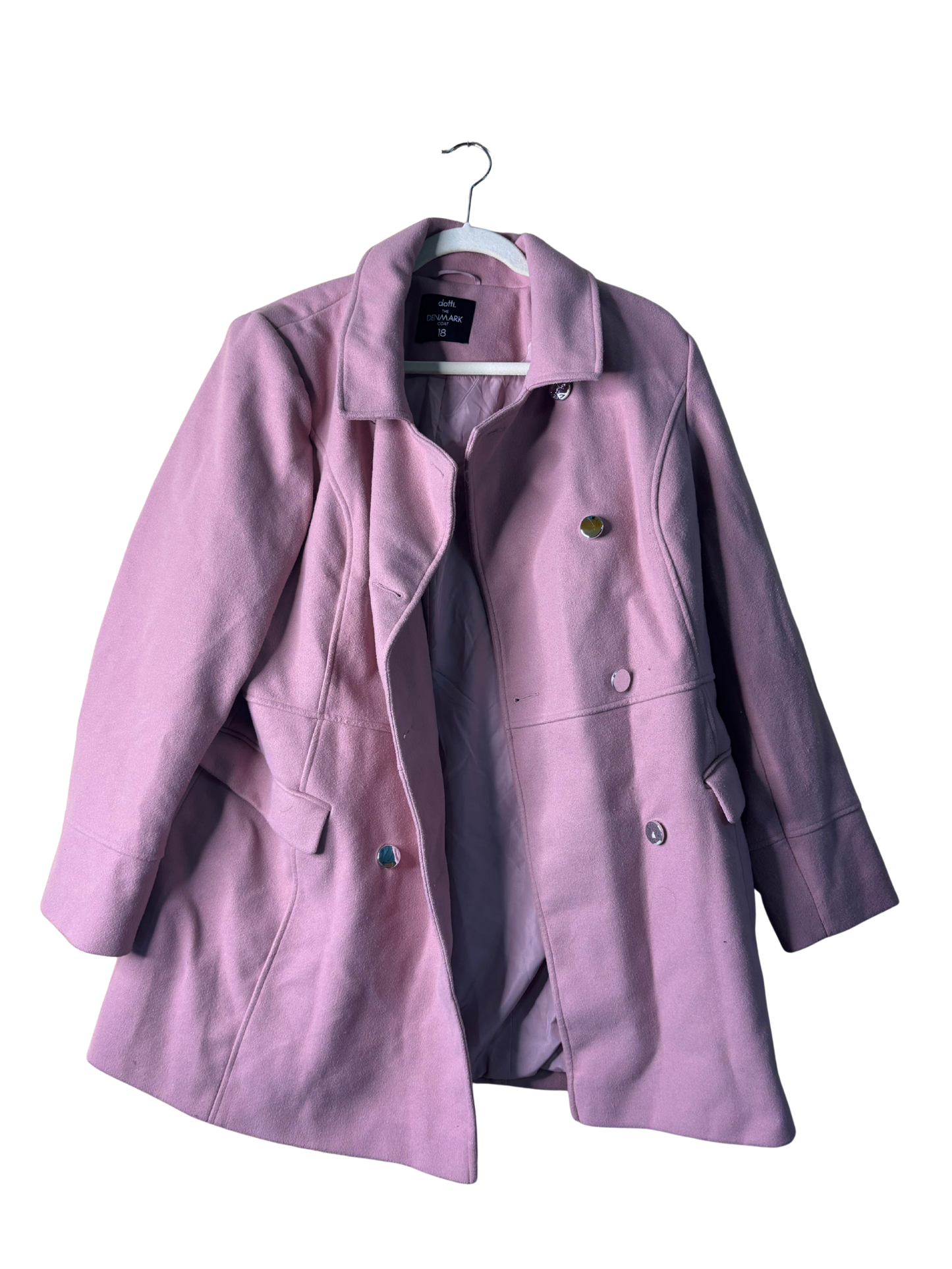 Pink Mid-Thigh Length Coat
