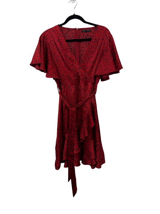 Red & Black Patterned Half Sleeve Mini Dress