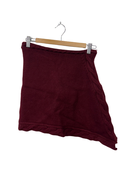 Maroon Split Knit Skirt