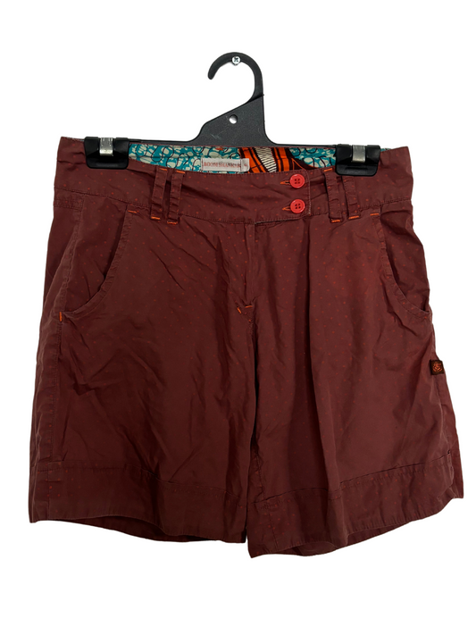 Maroon Dotty Low-Rise Shorts