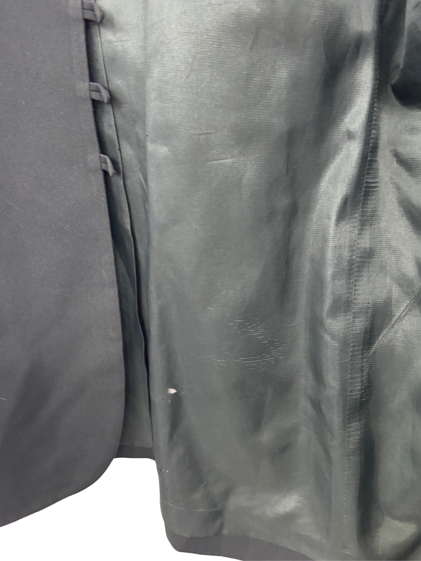 Vintage Black Long Sleeve Collarless Jacket