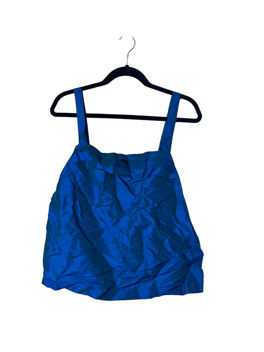 Vintage Blue/Green Iridescent Strappy Pleated Top