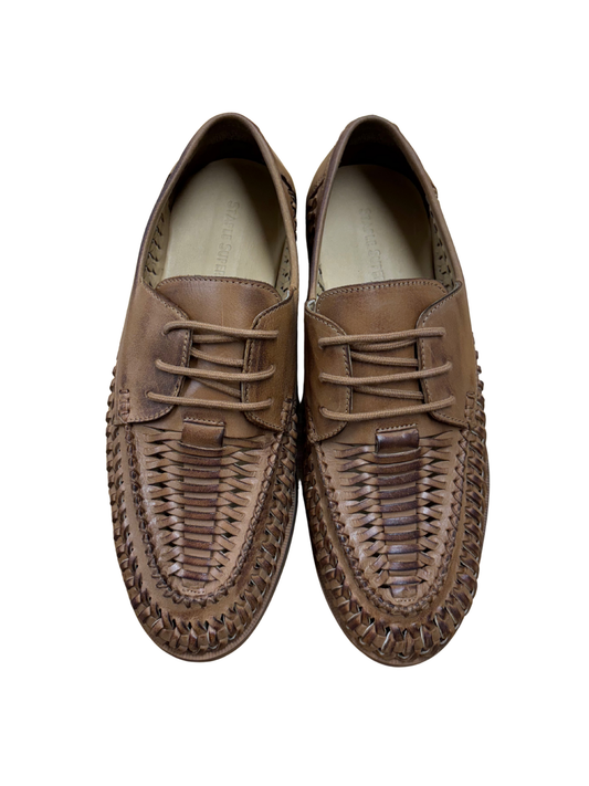 Light Brown Woven Laceup Lowcut Shoes