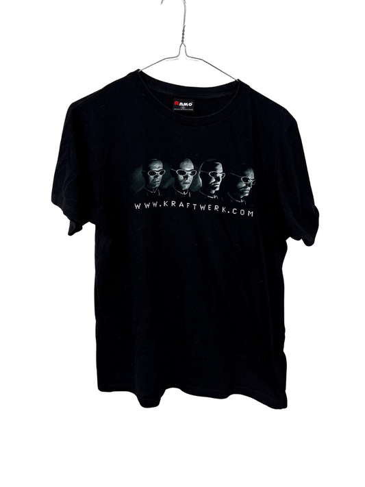 Black Short Sleeve T Shirt with 'Kraftwerk' Logo