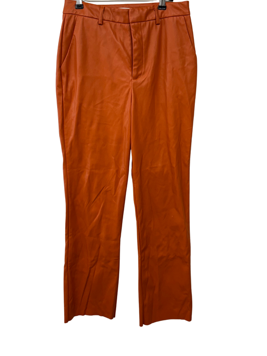 Orange Highwaisted Tapered Faux Leather Pants