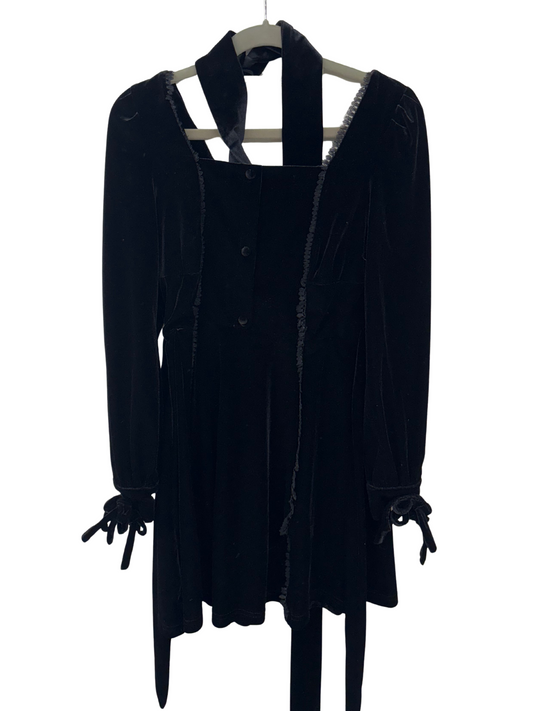 Black Velvet Long Sleeve Dress