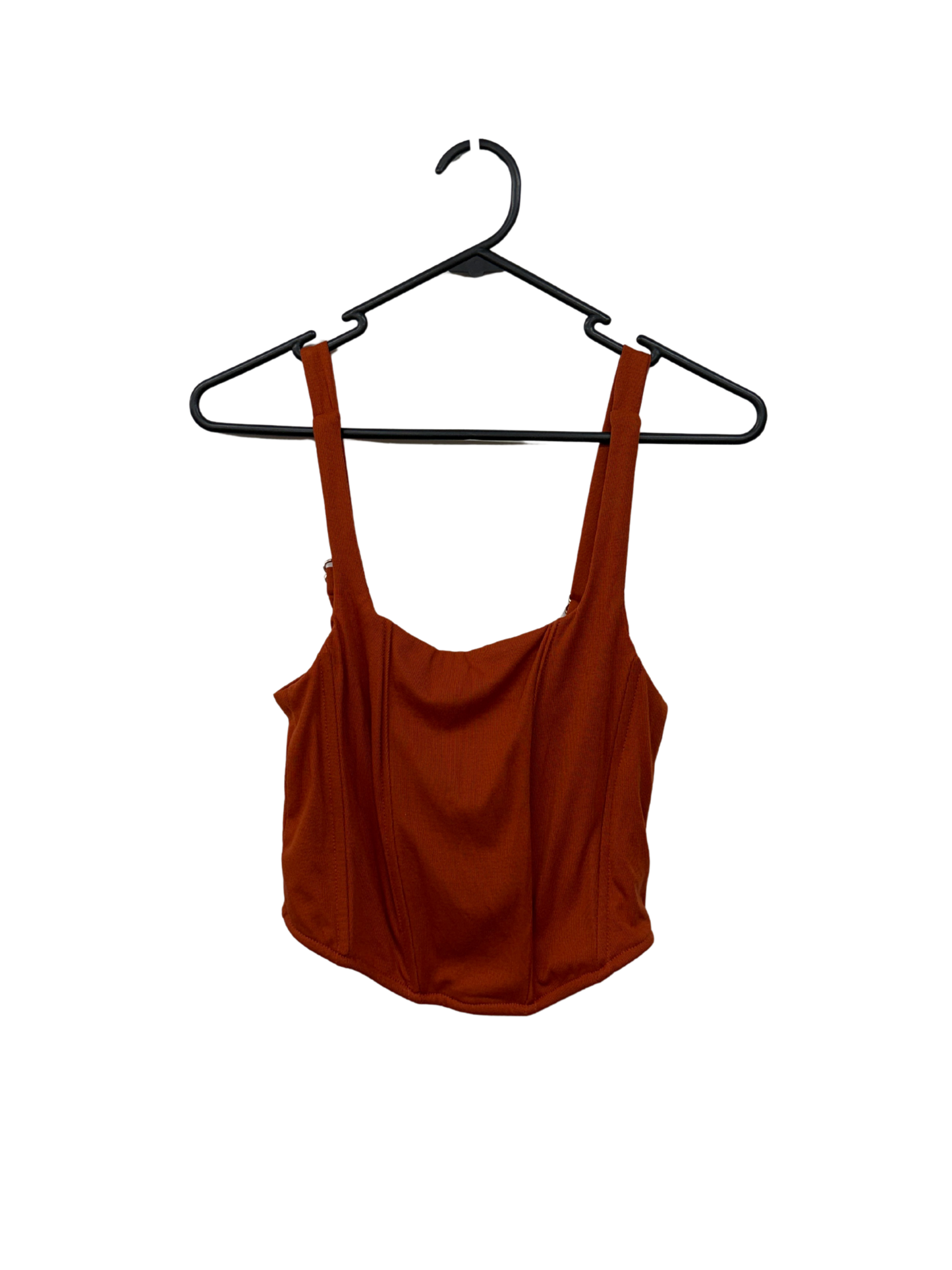 Orange/Rust Sleeveless Corset Style Top