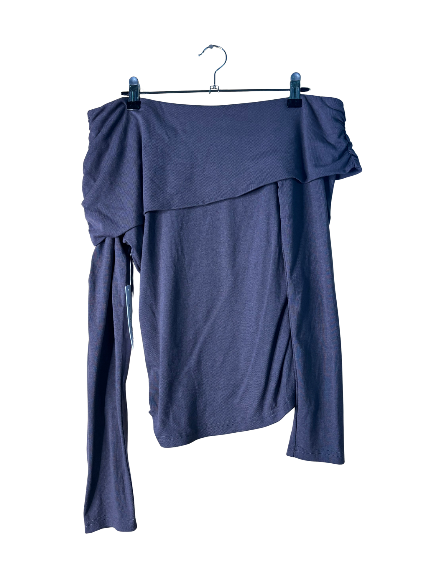 NWT Slate/Dark Grey Long Sleeve Off Shoulder Top