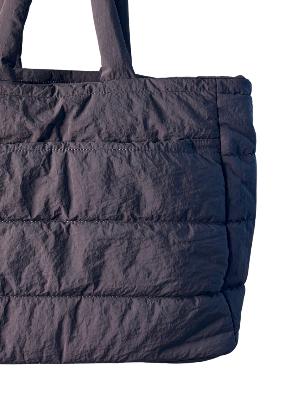 Brown Puffy Tote Bag