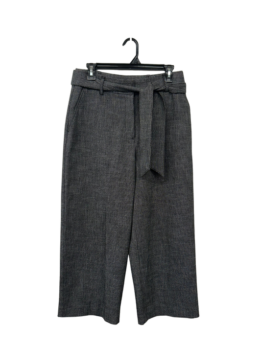 Black/Grey Wide Leg Capris with Belt